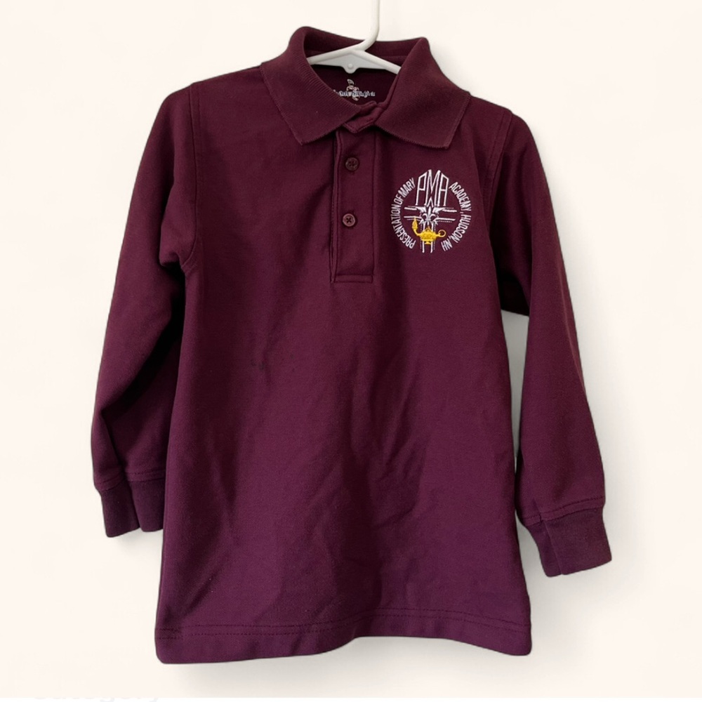Boys Youth XS Long Sleeve Prep School Polo Shirt Presentation of Mary Hudson NH